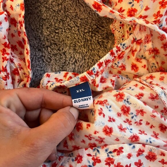 OLd Navy Dress‎ Plus XXL Ditsy Floral Square Neck Flutter Sleeve Peasant 16714 - Picture 3 of 12